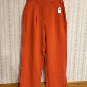 Women's Orange High-Waisted Pants